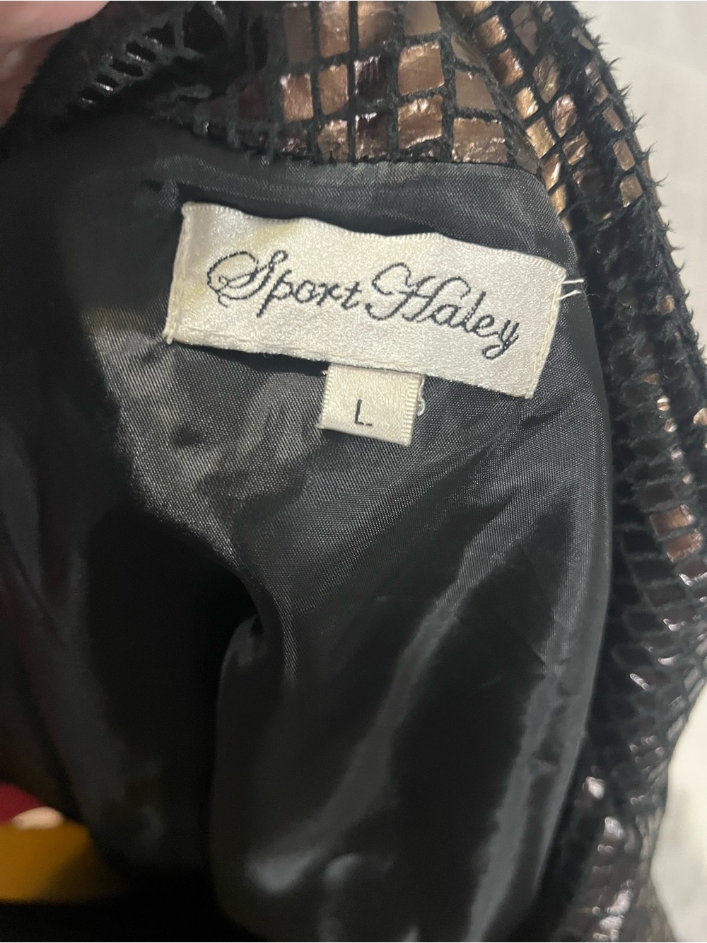 Sport Haley Black and Bronze Croc-Embossed Zip Vest - Picture 2 of 5